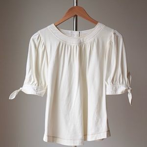 Anthropologie Tie Sleeve Button Back Top - Size Small
